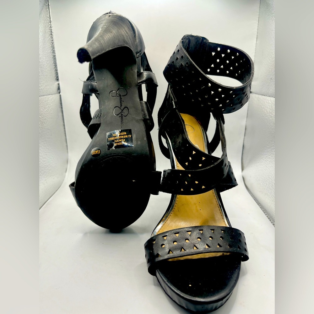 Black Criss Cross High Heels
